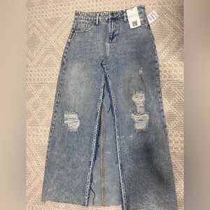 TCL Women's Distressed Blue Maxi Skirt